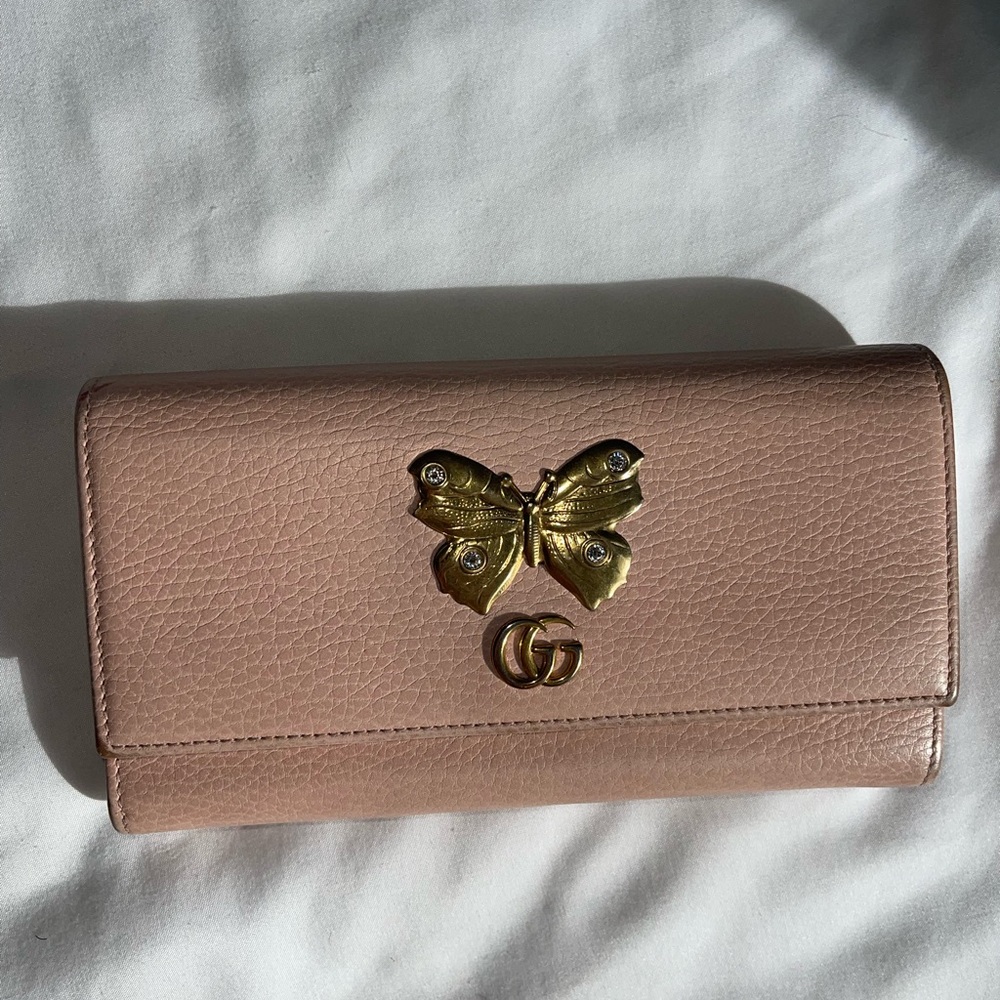 Gucci Farfalla Leather Continental Wallet